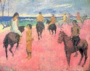 Paul Gauguin Riders on the Beach France oil painting artist